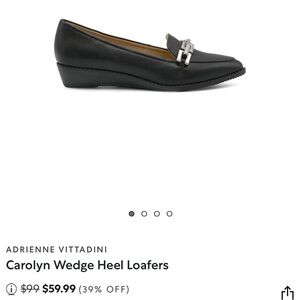 Adrienne Vittadini Caroline Black wedge Loafer 8.5